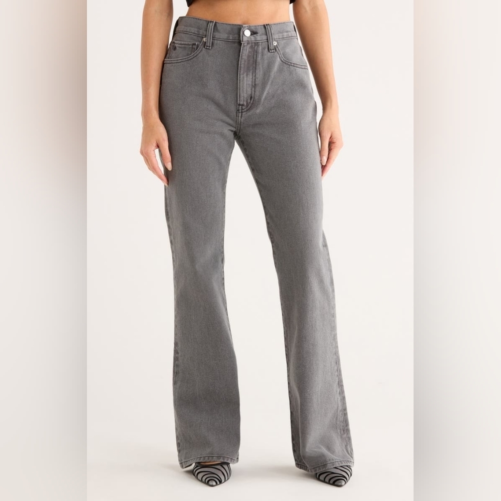 NWT Etica Nina Flare Jeans Size 29 High Rise Stormy Skies Grey
